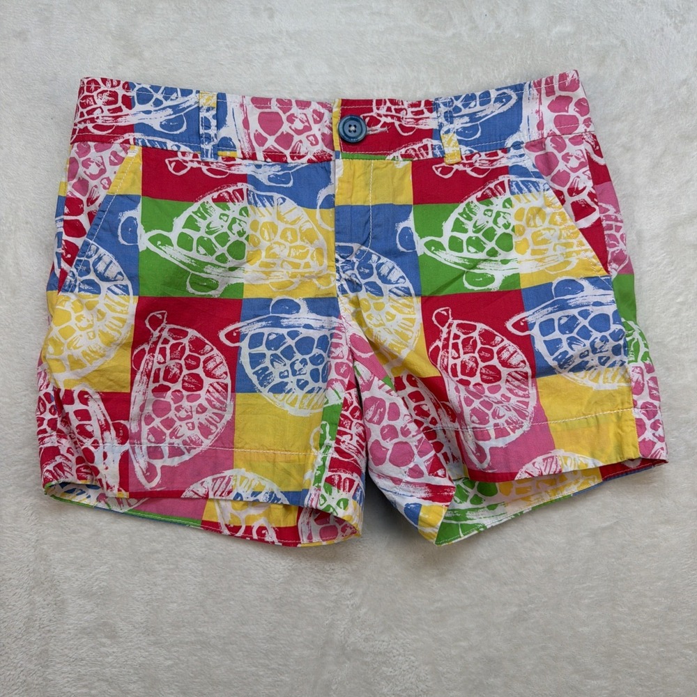Lilly Pulitzer Shorts Womens‎ 2 Preppy Resort Turtle Print Summer Vacation